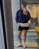 Boxy Half Zip Royal Blue