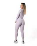 Rib Long Sleeve Crop Lavender