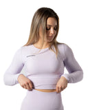 Rib Long Sleeve Crop Lavender