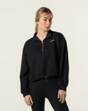 Boxy Half Zip Black