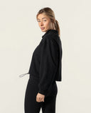 Boxy Half Zip Black