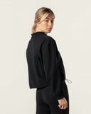 Boxy Half Zip Black