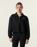 Boxy Half Zip Black