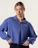 Boxy Half Zip Blue Iris