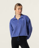 Boxy Half Zip Blue Iris