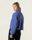 Boxy Half Zip Blue Iris