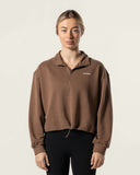 Boxy Half Zip Brown