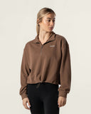 Boxy Half Zip Brown